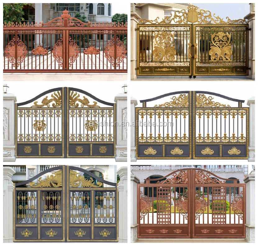 Oefashion Cheap Folding Gate Design For Wall Compound Iron Gate Door