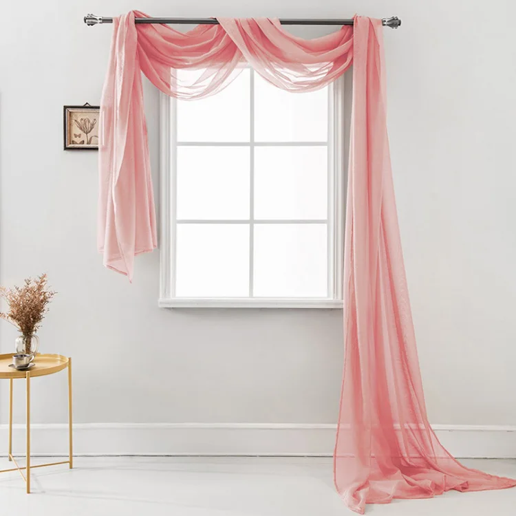 Simple and fancy scarf curtain with matching window curtain
