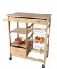 Home furniture bamboo kitchen cart with storage
