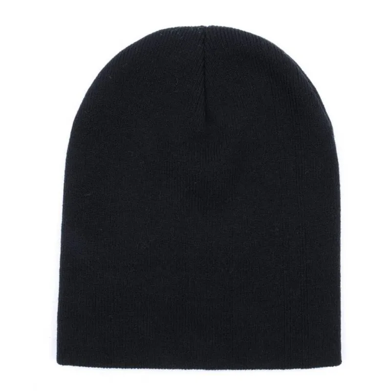 New Style Custom Plain Beanie Hat Winter Knitted Skull Cap Without Brim