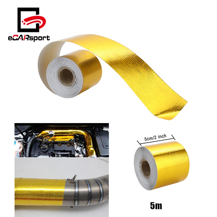 2 Roll x 2/" 50FT Yellow Exhaust Wrap Header Manifold Fiberglass Heat Wrap Tape