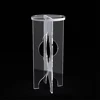 Clear Acrylic Round Carved Table Pedestal, Transparent Lucite Plant/Sculpture Display Stand