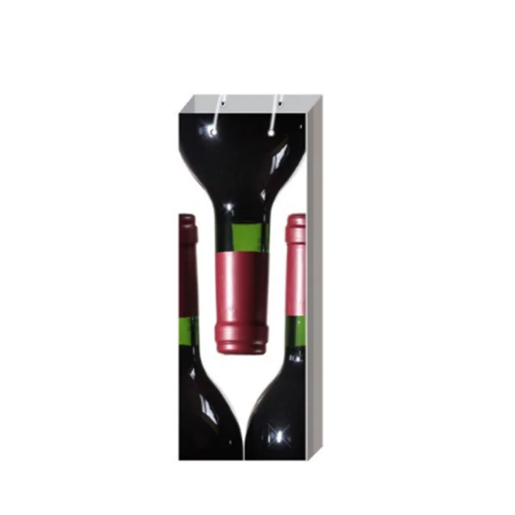 BSCI Desney Certificate High Gloss Wine Bags Gift and Party Bag With Handles For Wine