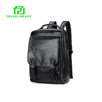 今モデルスタイリッシュなメンズ黒ブランド革bookbagsリュックサックバックパック
