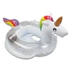 Cheap Hot Summer Beach New Look Inflatable Unicorn Kiddy Sit on Raft Float with Glitter