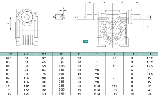 Alumibum NMRV 025 worm gear speed reducer