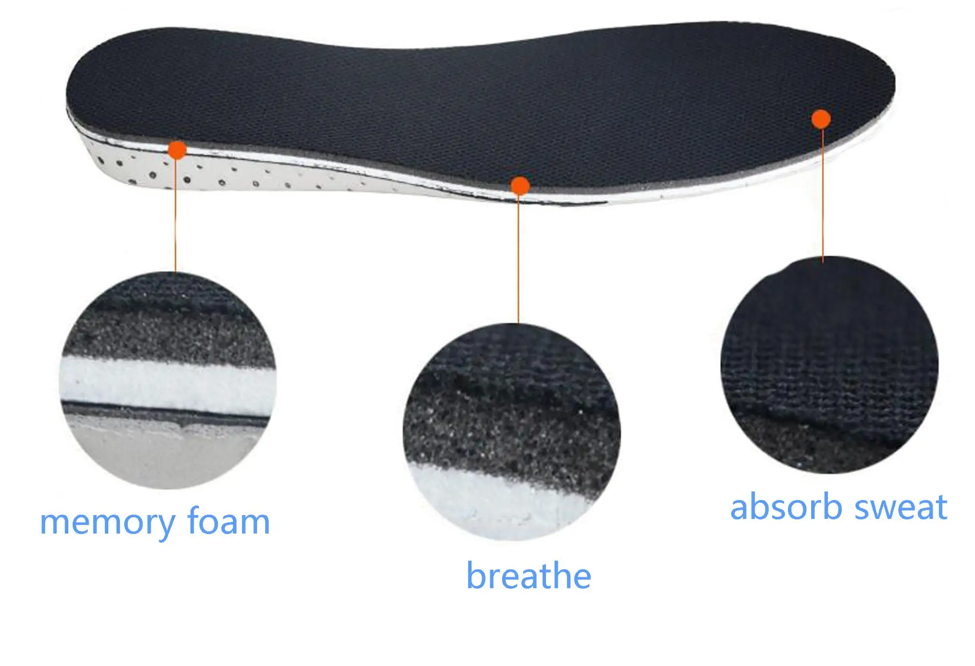 Invisible Heightening Eva Insole Comfortable And Breathable Memory Foam