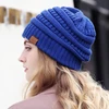 Women winter fashion design acrylic multifunction skully girls winter hat warm knitted hat plain beanie hats