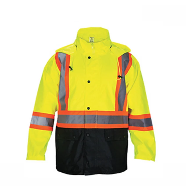 Fluorescent Yellow Reflective Work Shirts Reflective Fabric For