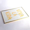Wholesale large simple design gold metal wire picture frames with chrome plating marcos de fotos
