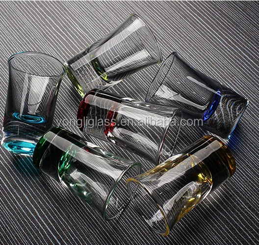 Hot sales 30ml colour shot glass ,tequila shot glass