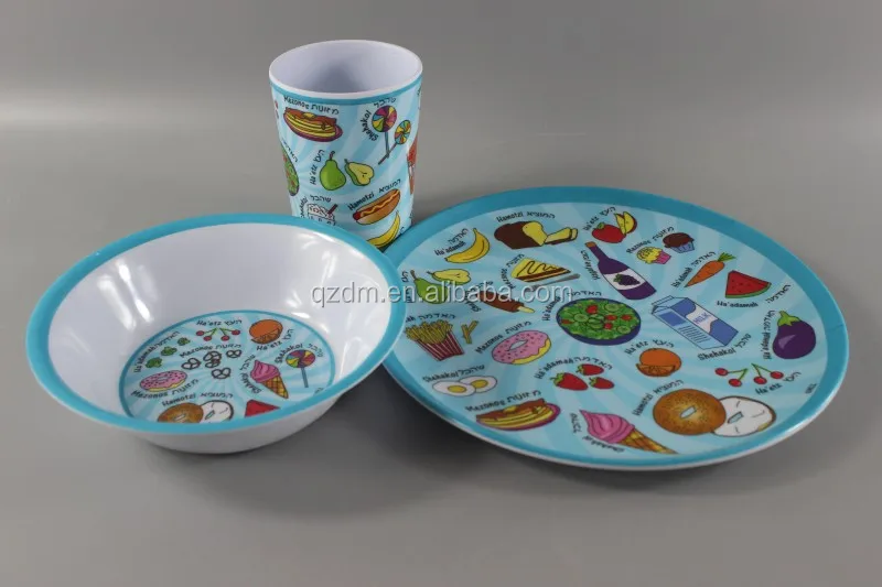 3pcs Melamine Dinner set Kids Tableware set