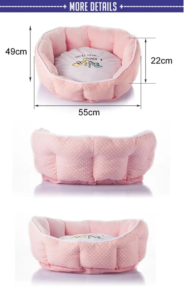 Winter Warm Soft Octagon Dog Bed Pet Nest With Removable Mat For Cat ...