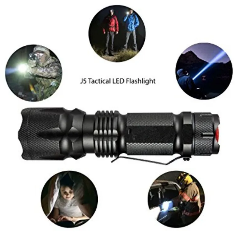 Super Bright 300 Lumens Shake Flashlight Tactical Flashlight Self