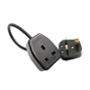UK 13A fused male plug to UK female socket power extension cable