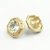 Beautiful rhinestone polygon gold shank metal button WBKC-210