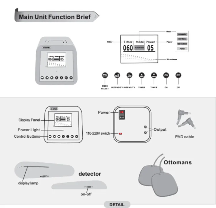 household high potential voltage pulsed current tens unit electric/electrical stimulation field machine