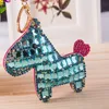 Customized crystal rhinestone bling bag charm horse keyring keychain