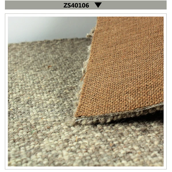 Zs401 Environmental Pure Wool Fire Retardant Carpet Roll With Jute