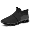 China best popular blade sole fly knit upper nice quality elastic band sneakers for men from Quanzhou wholesale