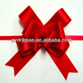 Big Red Poly Solid Pull Bow Butterfly Ribbon For Decoration