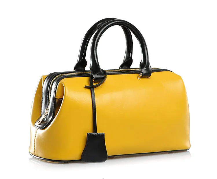 doctor bag shape handbag designer ladies real leather hand bags