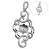 Beadsnice ID30742 sterling silver pendant setting 44.5x20.5mm hole 5.5x3.5mm sold by PC blank cabochon settings