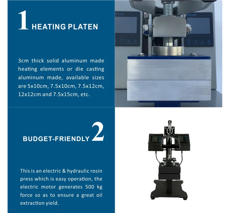 Rosin Dab Press Machine 5X5 Dual Heat Plates Manual Rosin Tech Heat Press