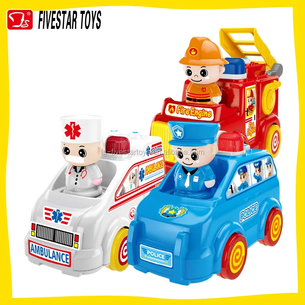 Kartun Universal Roda Mobil Polisi Ambulans Pemadam Kebakaran Mainan