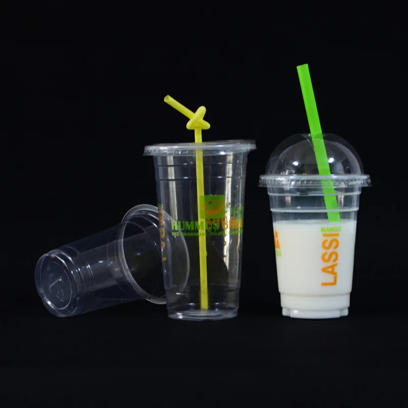 Biodegradable Juice Container 16oz Disposable Plastic Smoothie Pp Cups