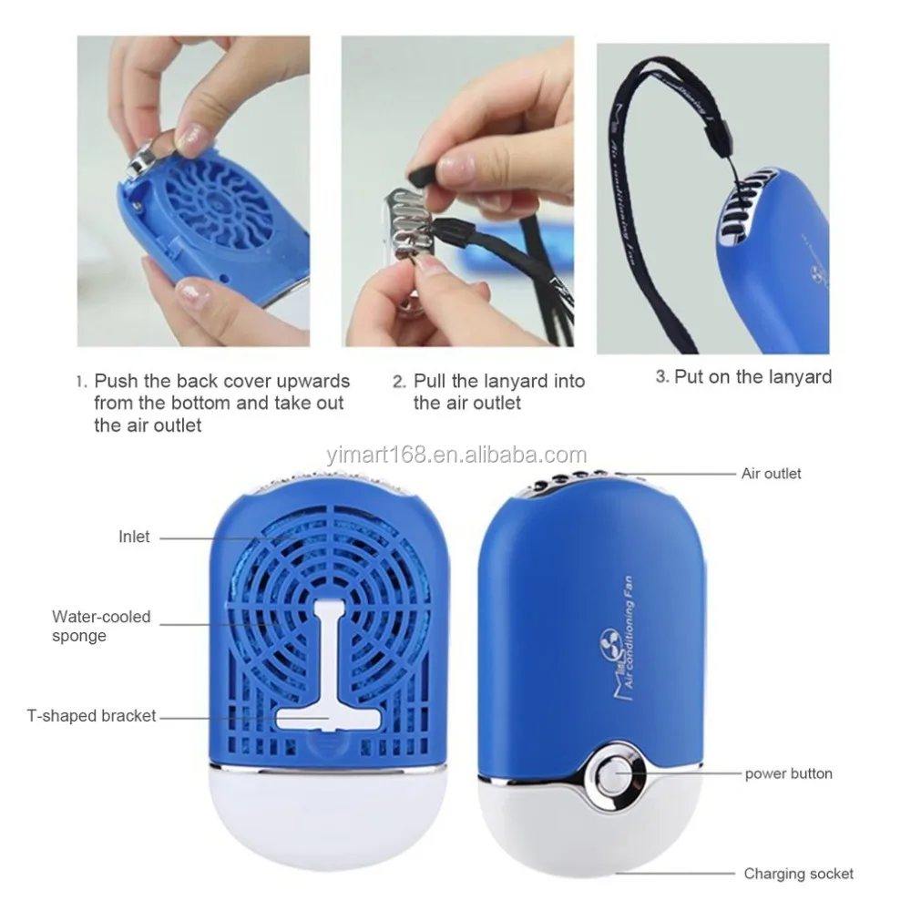 Green YIMART Portable Rechargeable Electric Bladeless USB Mini Air Conditioning Refrigeration Blower Dryer Fan for Eyelash Extension