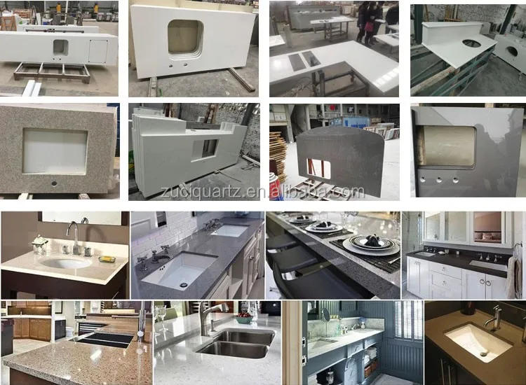 ZQ3007 Grey quartz countertops and vanities from China best quartz supplier