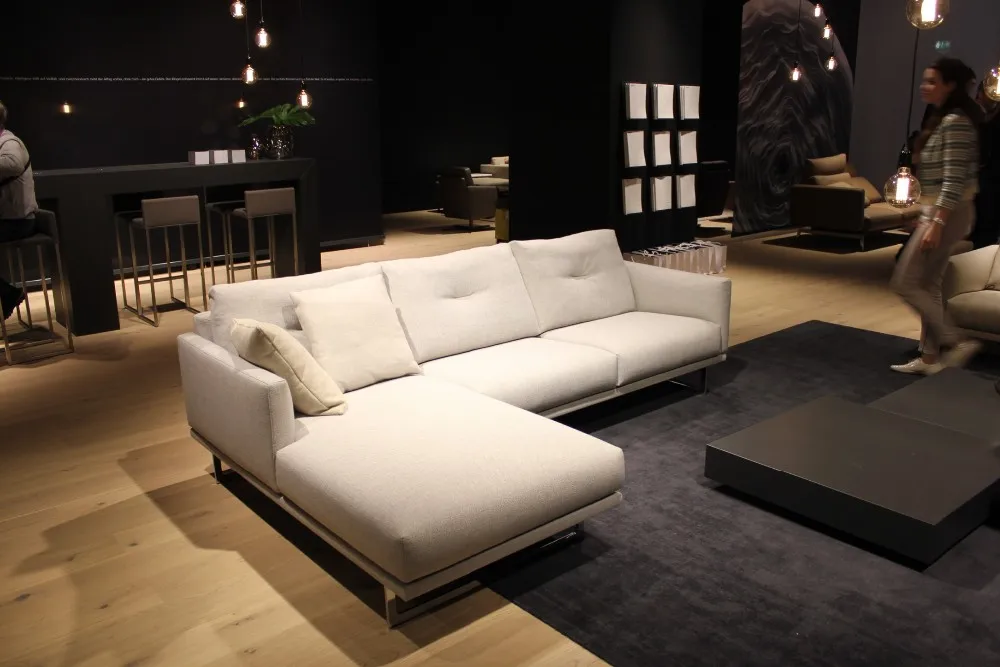 Italy Style Modern Fabric Sofa Set 2023 White Fabric Sofa With Metal