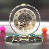 Fashion crystal gift crystal table clock pyramid crystal clock