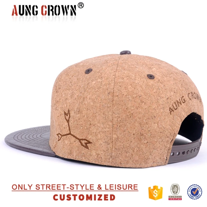 Wholesale Custom Cork Snapback Hat Cap And Leather Brim Hat Buy Wholesale Custom Cork Snapback