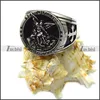 Battle Angel Michael ST. MICHAEL PROTECT US Silver Signet Ring with cross