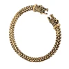 Vintage Viking Wolf Head Cuff Bracelet Bangles Men Stainless Steel Bracelet