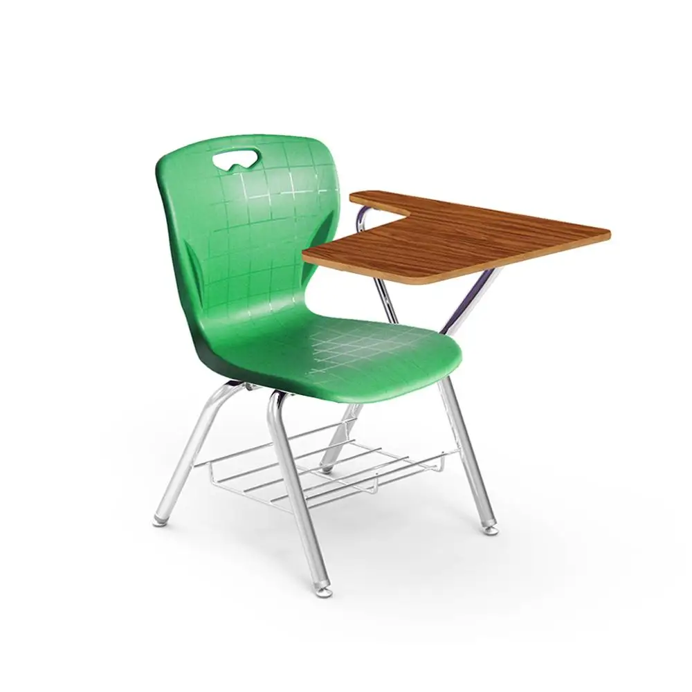 2018 oude school meubels hoge kwaliteit plastic student stoel met schrijfblok