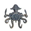 Rusty antique creative octopus shaped coat key hooks rack hardware for bedroom wall decoration