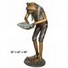 Garden Animal Sculpture Bronze Standing Frog Statue with Shell