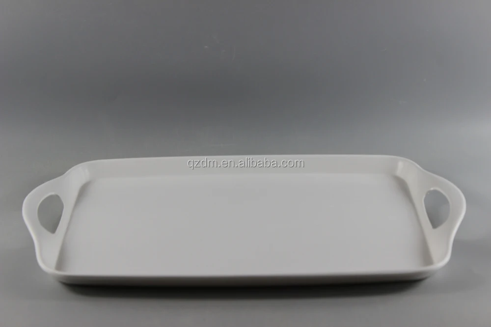 Plain White Melamine Tray With Handle