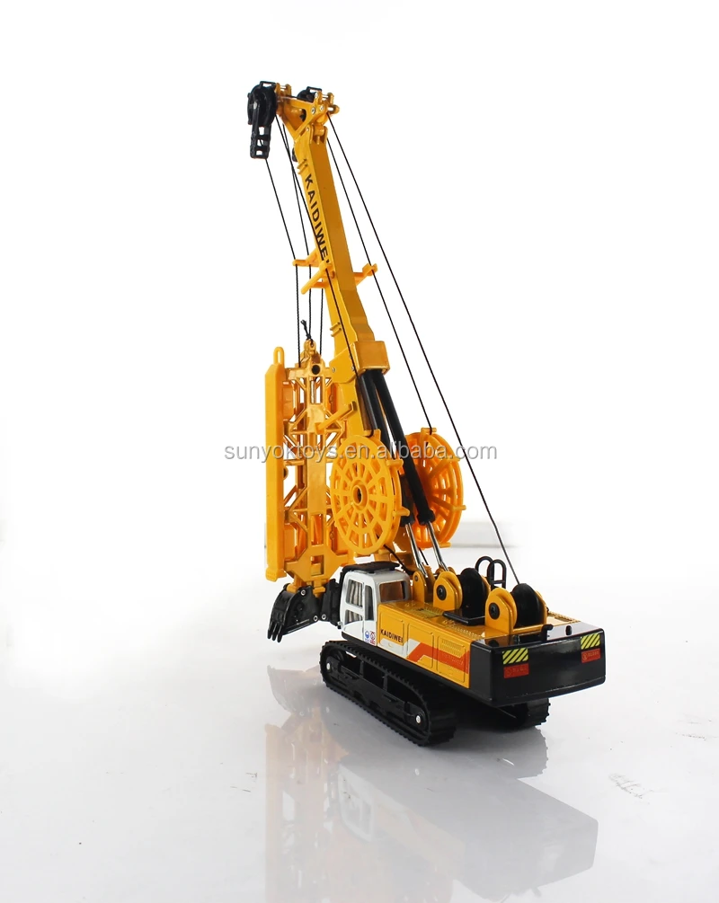 KDW 1/64 Scale Diecast Spin Drilling Rig Machine Alloy Construction Equipment 