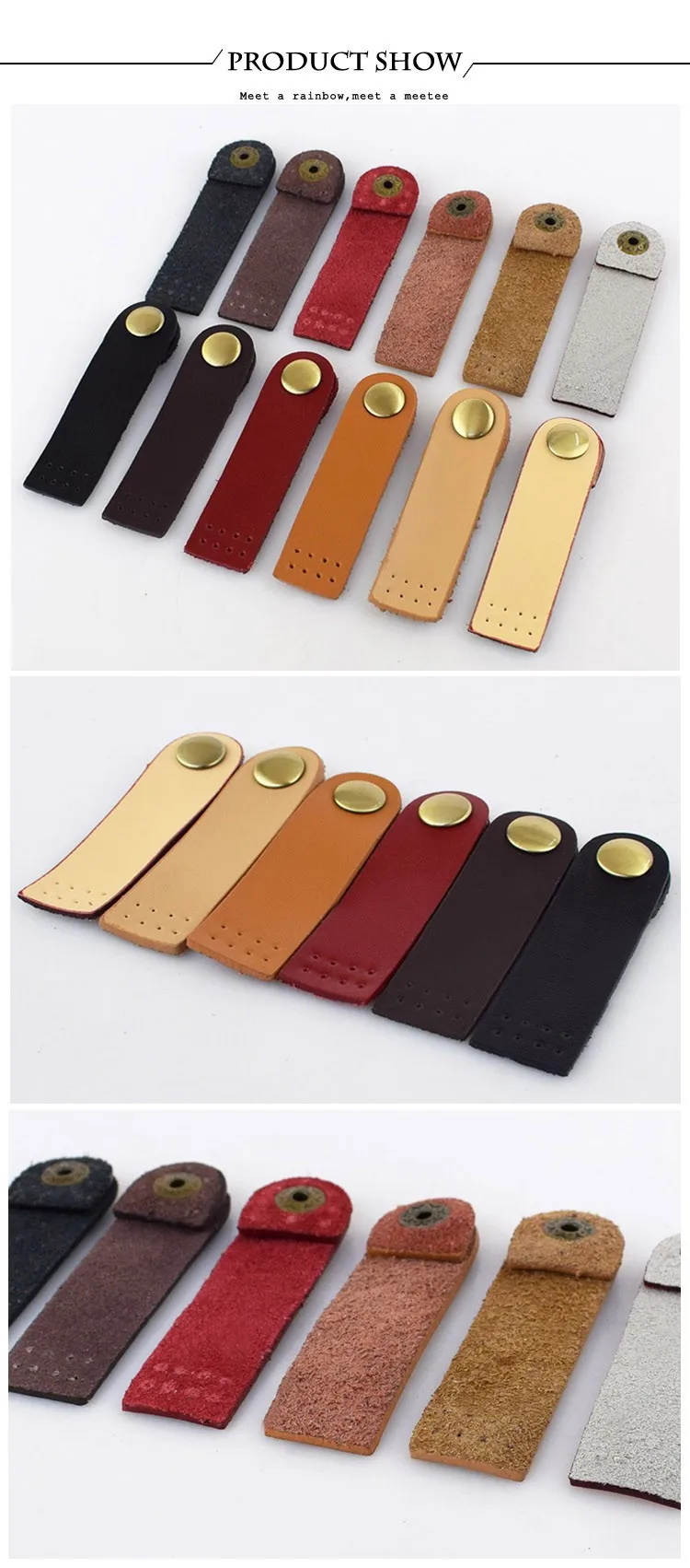 Meetee Ap437 7.5*2cm Luggage Bags Notebook Toggle Snap Buttons Leather