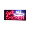 Hidly 12x24 Inches FRIED CHICKEN LED Open Sign, Business Shop Bright Electric Advertising Display Board