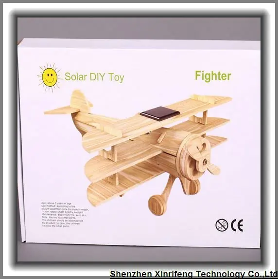 2012 New promotional gift DIY solar toy wood plane