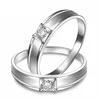 Elegant Solid 18K Pure White Gold His and hers Lovers Wedding Sets Ring Bands For Men Women SI H 0.14 Carat Per Pair