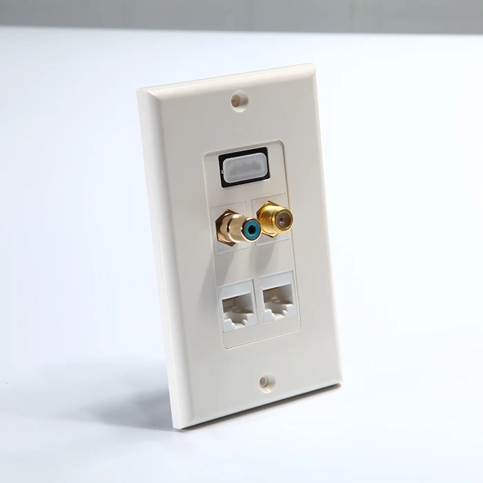 1 Port Hdmi 2 Ports Cat6 Coaxial Wall Plate White Rj45 Wall