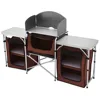 Lightweight portable pack-away kitchen picnic barbecue cooking table