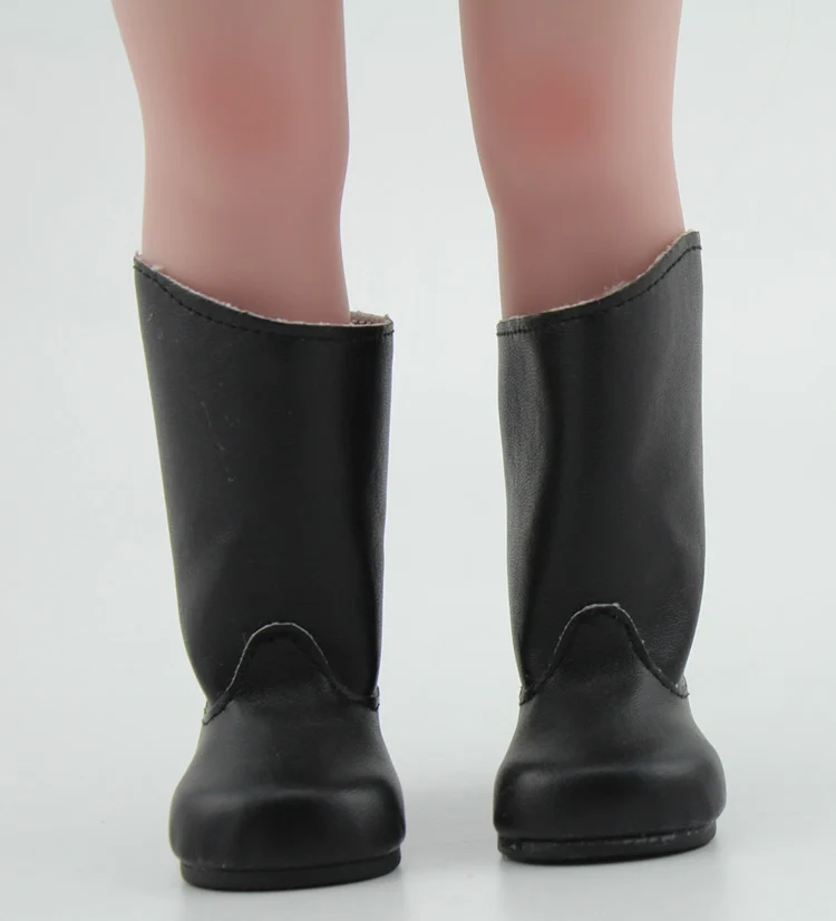Black Buckle Boots for 18/" American Girl Doll Black Boots Black Doll Boots Shoes