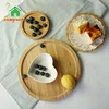 many shape fast food solid natrual color kitchen wooden server plate bamboo snack round square fruit candy 3 piece plate